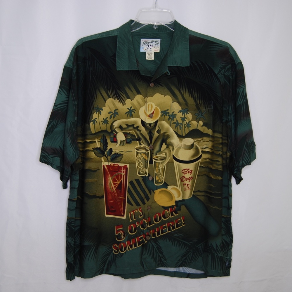 Big Dogs  It's 5 O'Clock Somewhere Tropical Shirt